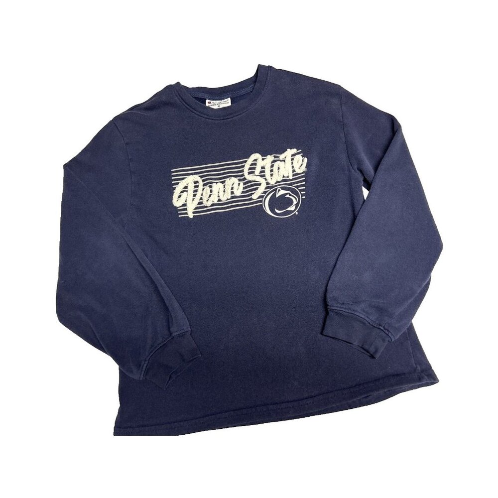 Penn State Nittany Lions Long Sleeve T Shirt Champion Brand Blue White Size M